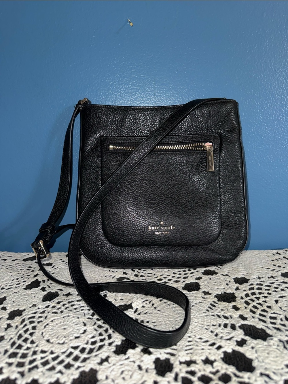 kate spade Black Pebbled Leather Shoulder Bag